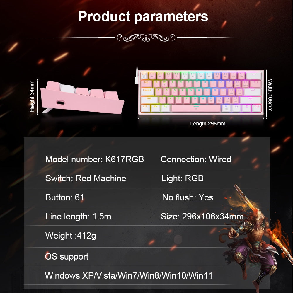 Mini Mechanical Gaming Wired Keyboard-Tay's Goodies