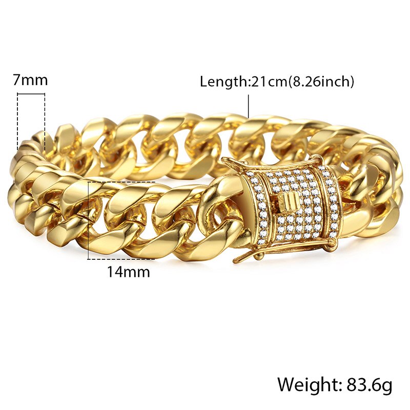 Miami Gold Curb Cuban Bracelet-Tay's Goodies