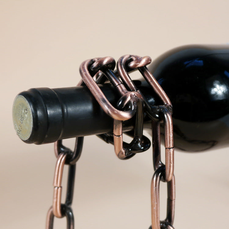 Magic Iron Chain Wine Bottle Holder-Tay's Goodies