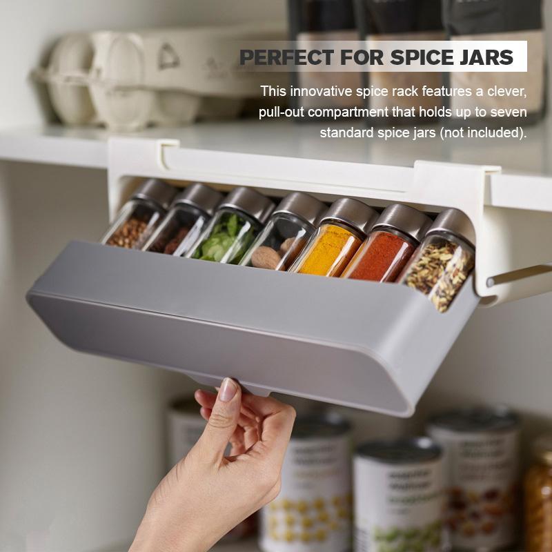 Kitchen Self-Adhesive Wall-Mounted Spice Organizer-Tay's Goodies