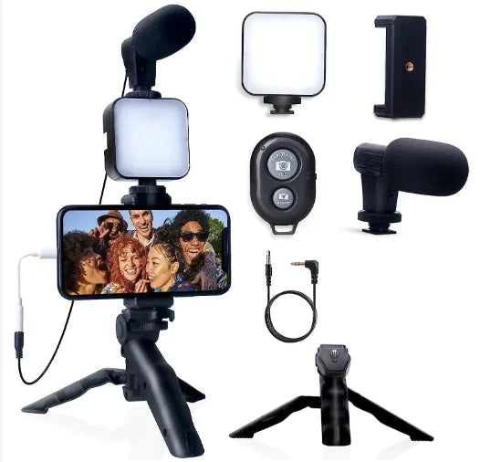 5-in-1 Vlogging Kit with Microphone and Lighting Set-Tay's Goodies