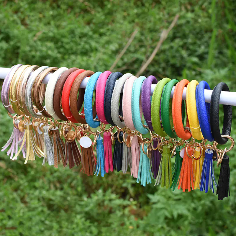 Pure Leather Tassel Pendant Bracelet-Tay's Goodies