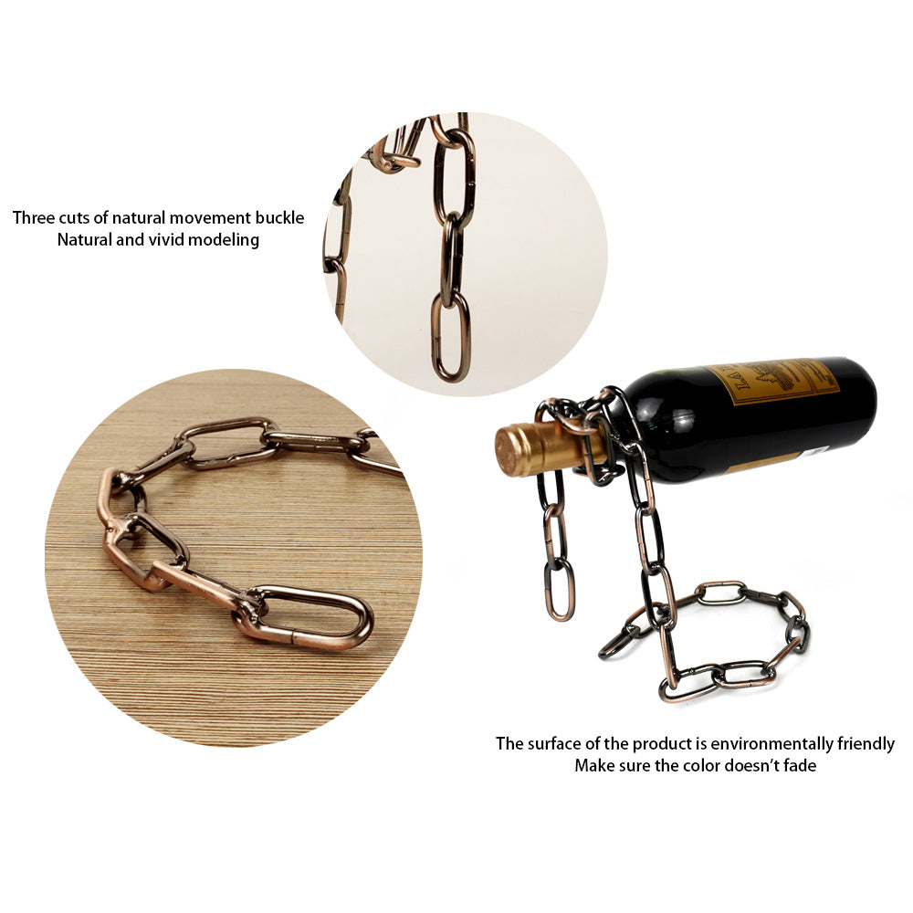 Magic Iron Chain Wine Bottle Holder-Tay's Goodies