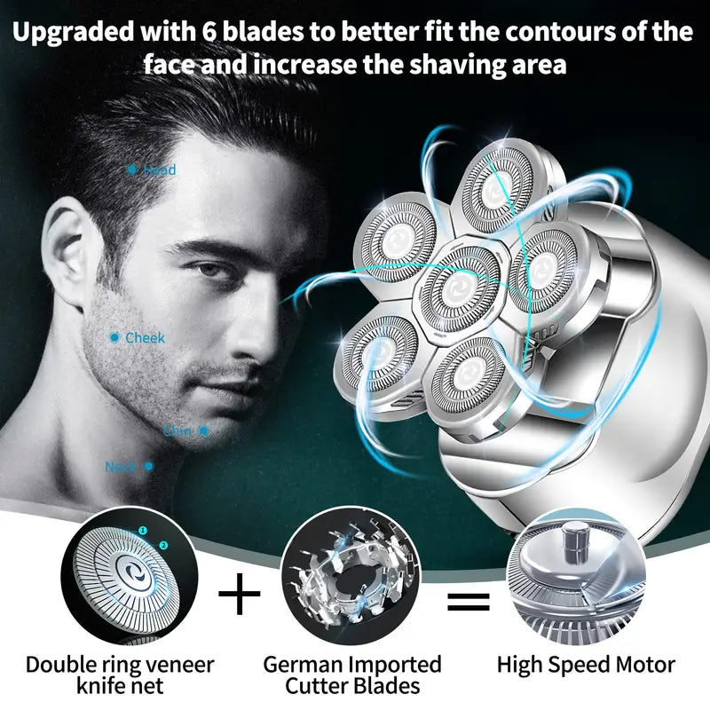 5-in-1 Electric Razor for Bald Men with LED Display-Tay's Goodies