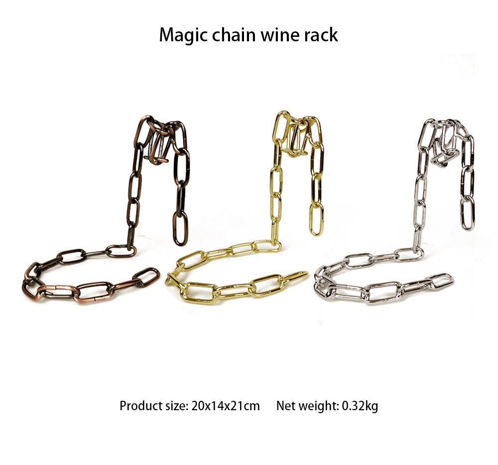 Magic Iron Chain Wine Bottle Holder-Tay's Goodies