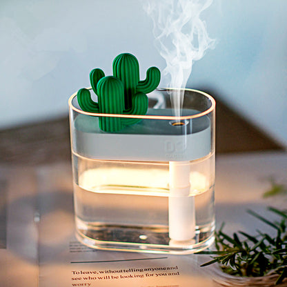 160ML Ultrasonic Air Humidifier Clear Cactus Color Light USB Essential Oil Diffuser Car Purifier Aroma Diffusor Anion Mist Maker-Tay's Goodies