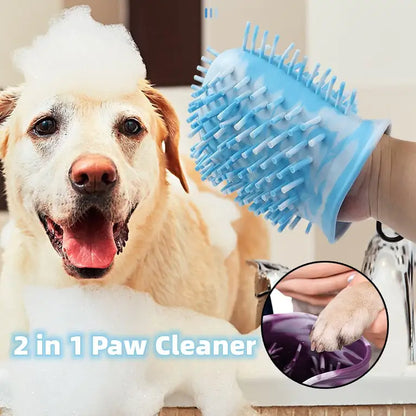 2 In 1 Dog Paw Cleaner Cup Soft Pet Dog Foot Cleaning Washer Brush Cup Portable Pet Foot Washer Paw Clean Brush Foot Cleaning Bucket Pet Products-Tay's Goodies