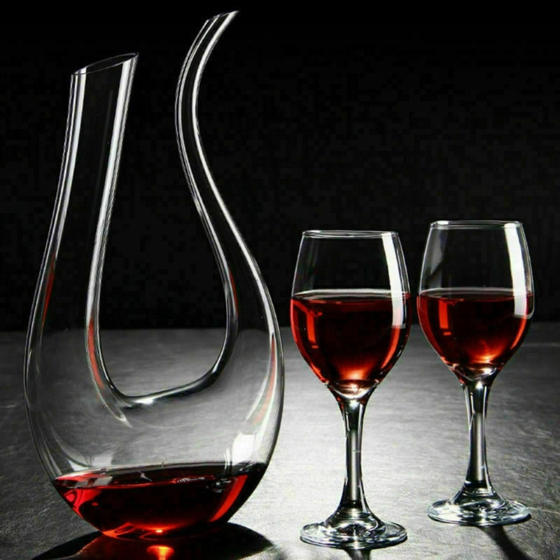 Crystal U-shaped 1500ml Wine Decanter-Tay's Goodies