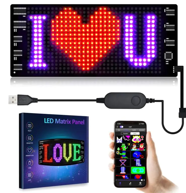 Programmable Car LED Sign LED Full-color Advertising Screen Ultra-thin Display Screen Custom Text Pattern Animation Display Car-Tay's Goodies